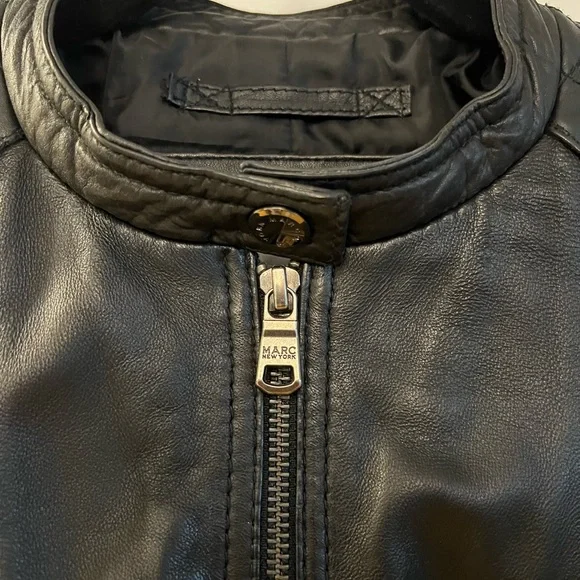 Andrew Marc Black Moto Leather Jacket - Picture 2 of 10